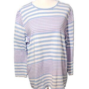 Kim Rogers Boxy Pink and Blue Long Sleeve Tee EUC - XL - Just Added!